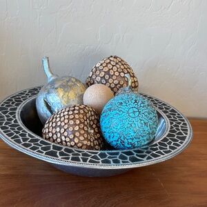 Decorative Bowl with Assorted Ornaments